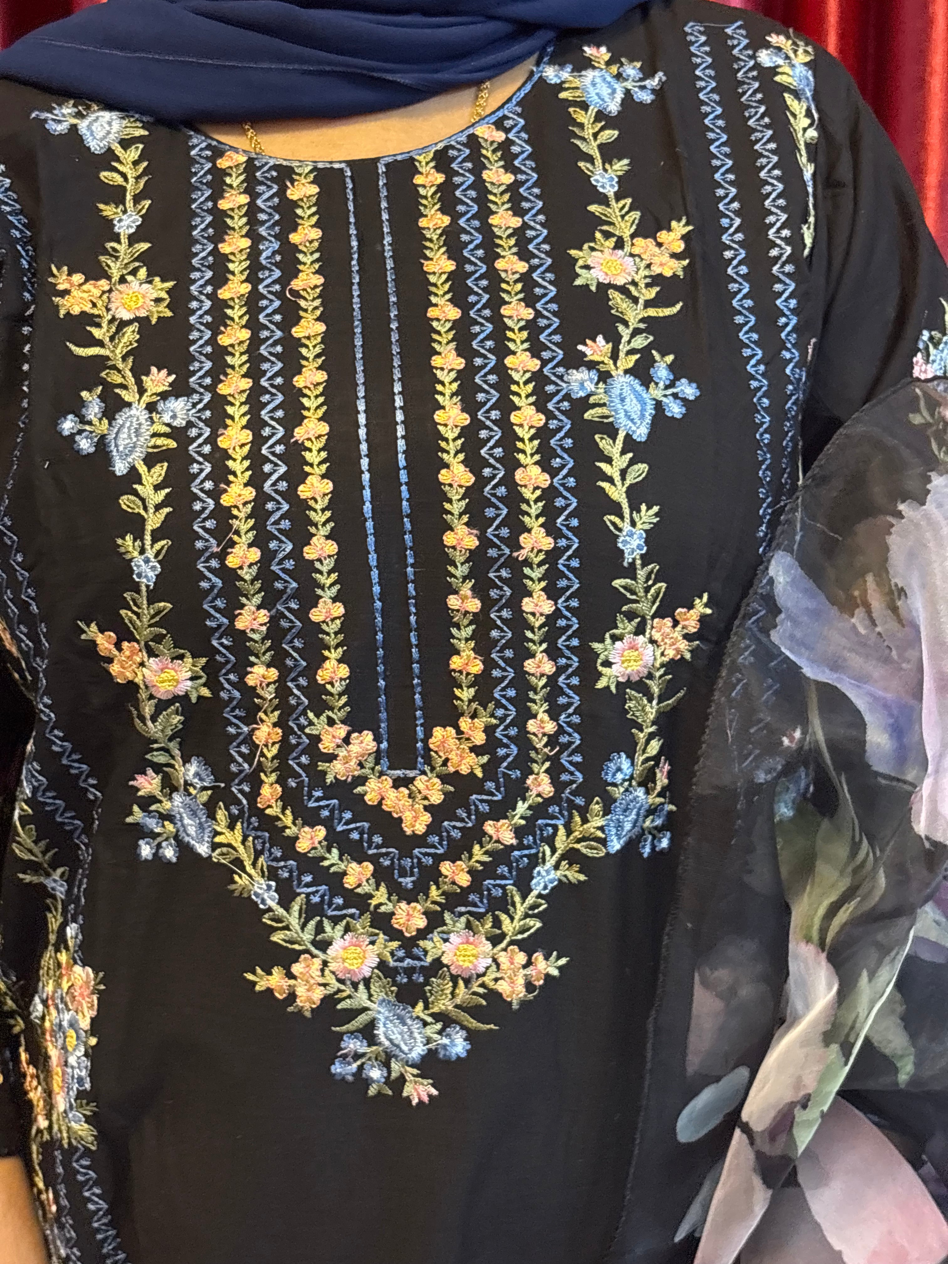 Cambric cotton Ready to wear 3pcs suit