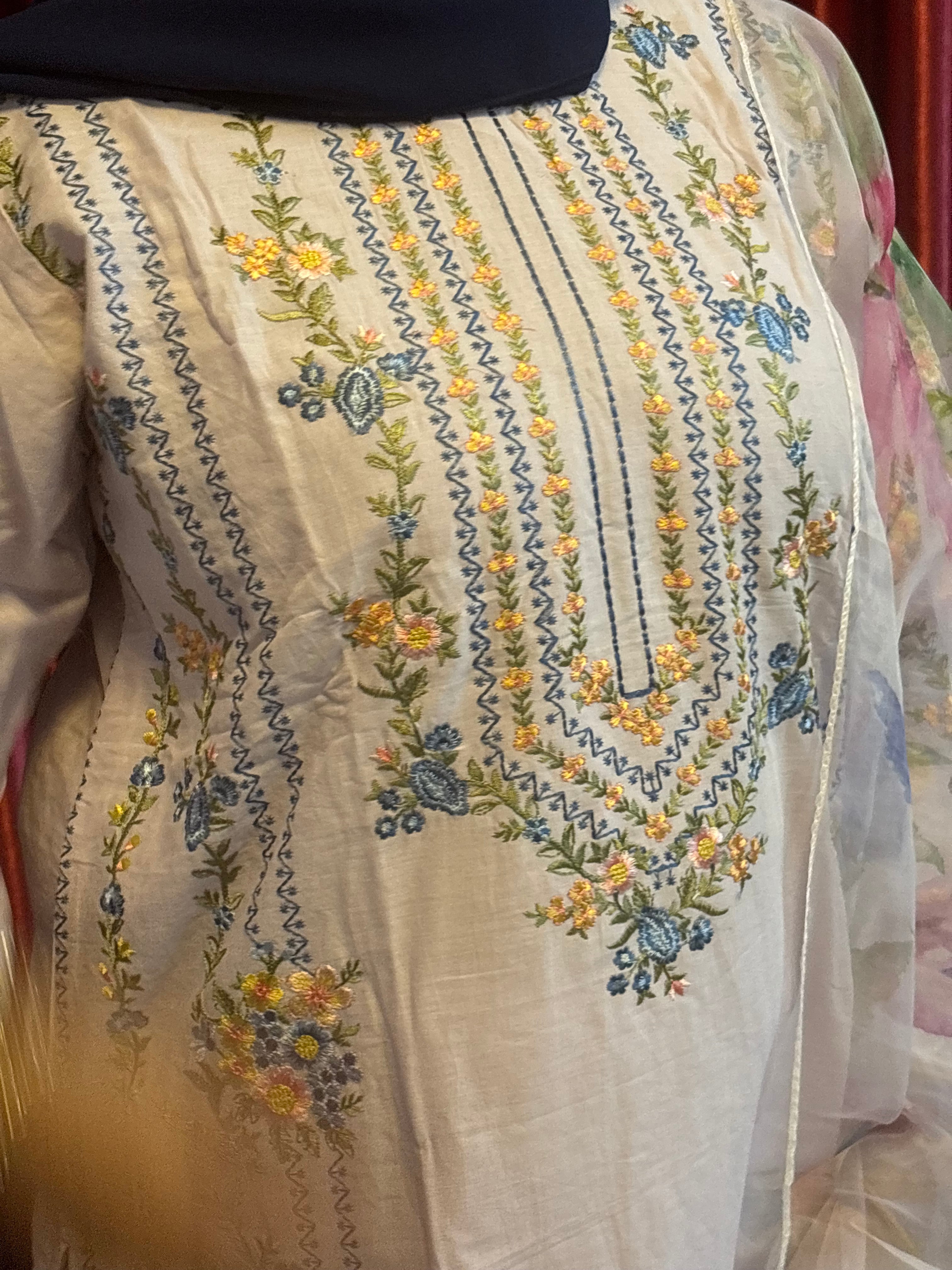 Cambric Cotton Ready to wear 3pcs suit