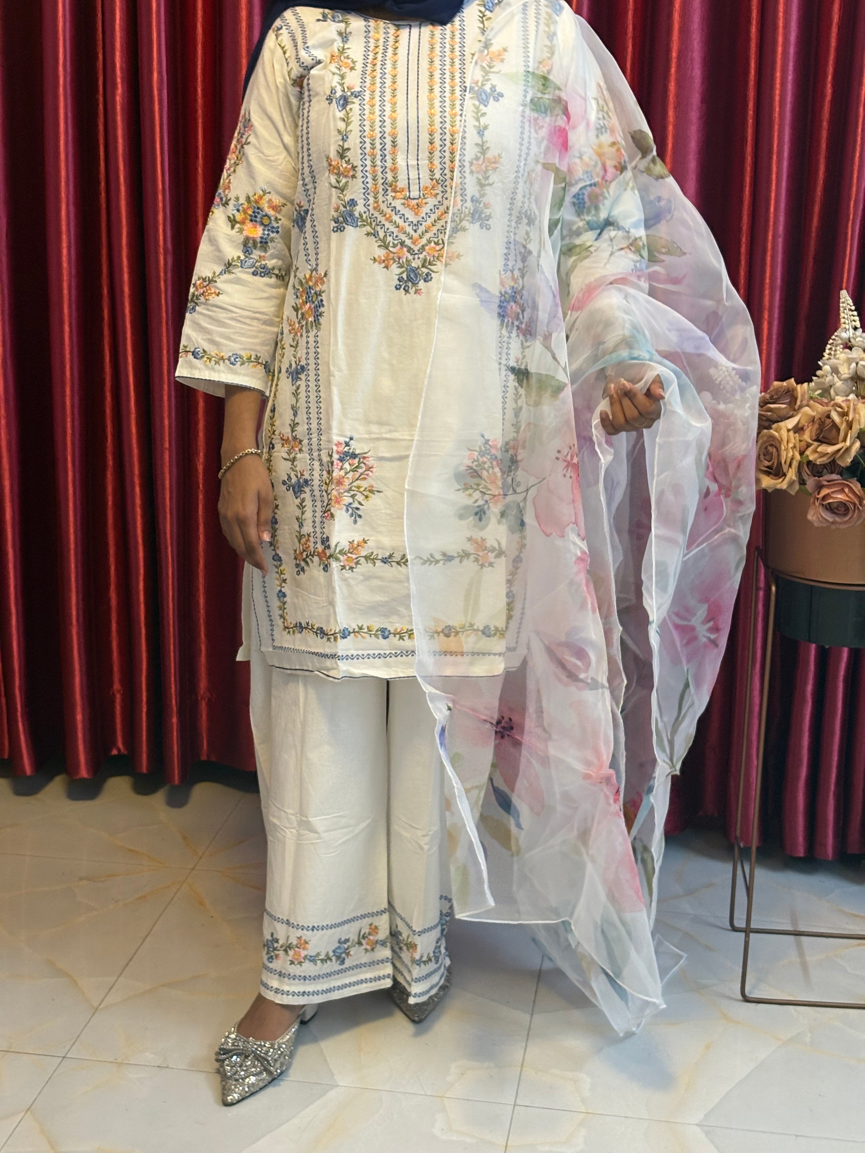 Cambric Cotton Ready to wear 3pcs suit