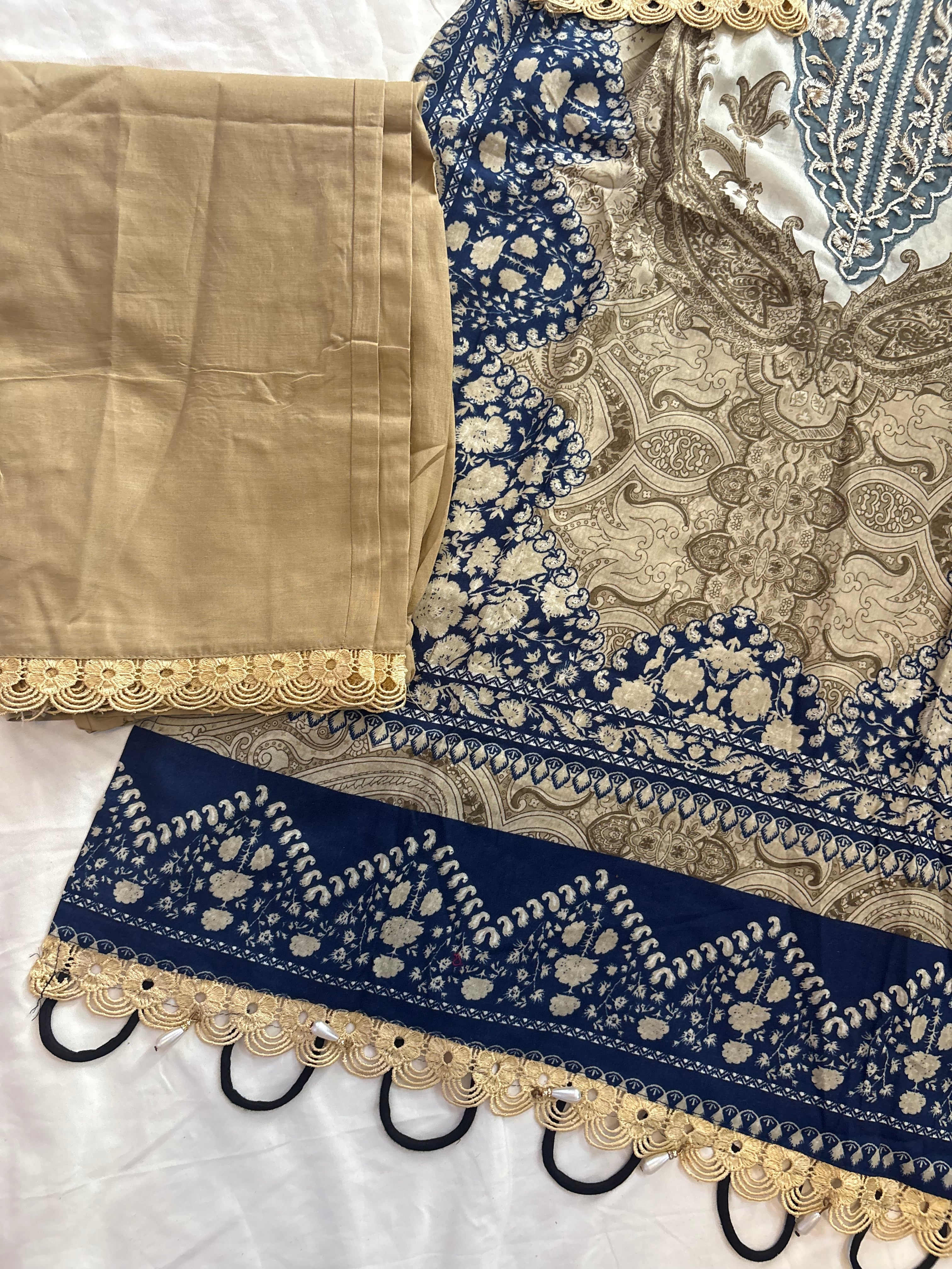 Cotton Embroidery 3pcs suit