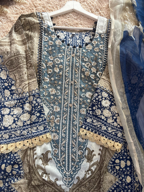 Cotton Embroidery 3pcs suit
