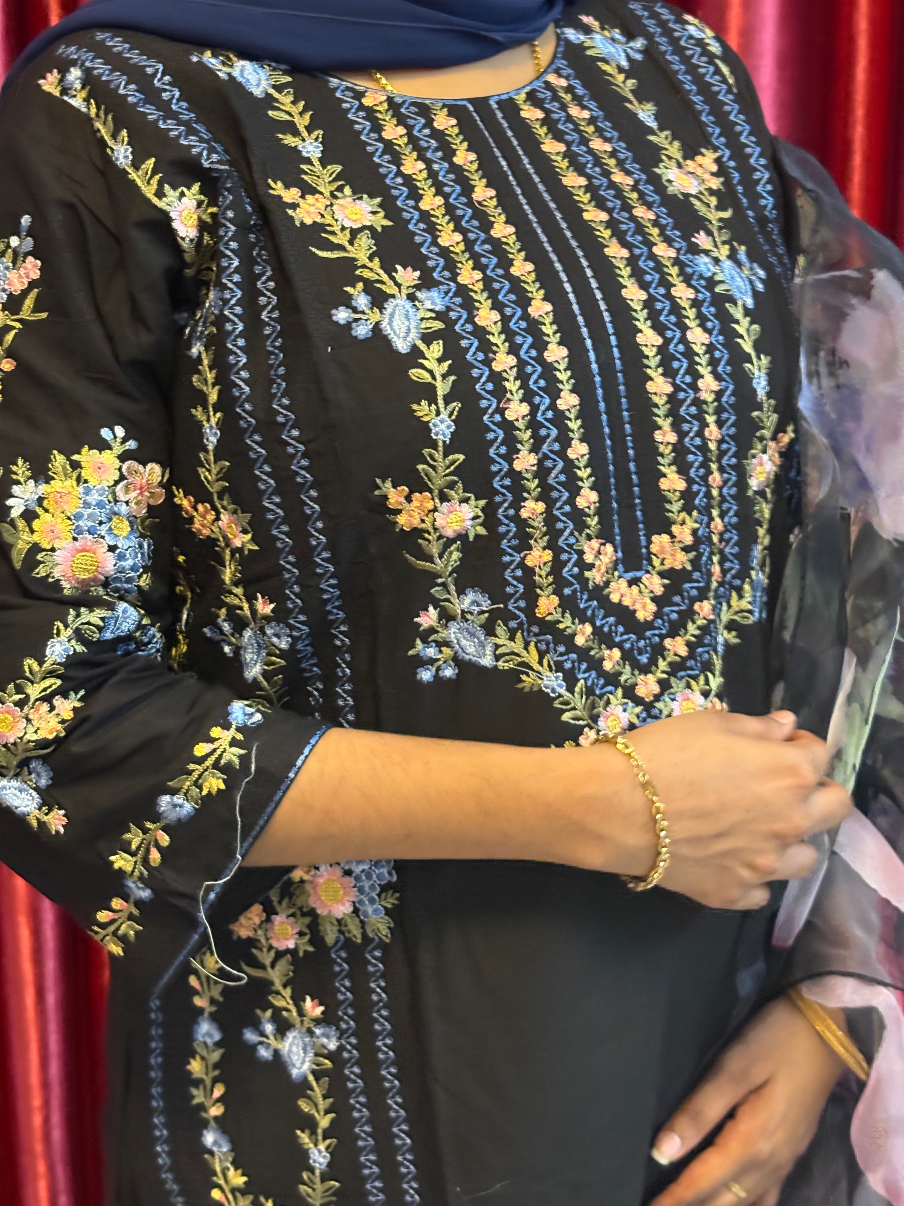 Cambric cotton Ready to wear 3pcs suit