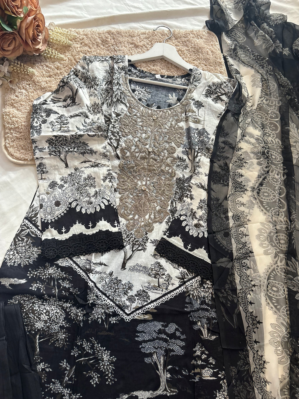 Cotton Embroidery 3pcs suit