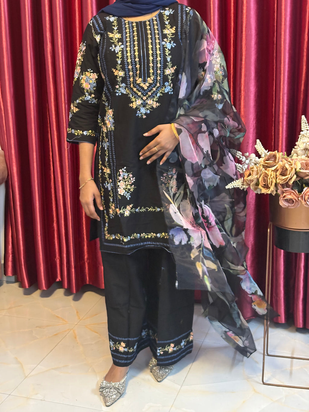 Cambric cotton Ready to wear 3pcs suit